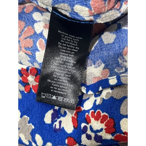 RAG & BONE Dress Womens L Blue Estelle Floral Midi Sleeveless V Neck Beach Boho - Picture 6 of 8